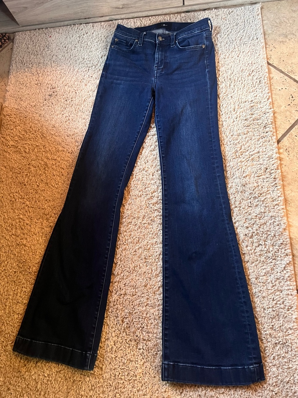 7 For All Mankind Dark Blue Flare Jeans